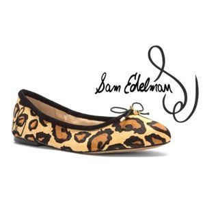 SAM EDELMAN FELICIA CALF HAIR Leopard Ballet Flats Size US 6.5